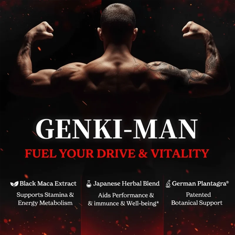 GENKI-MAN formula with Black Maca, Japanese herbs and German Plantagra for energy and performance