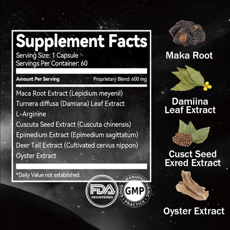 GENKI-MAN supplement facts panel with proprietary blend dosage and ingredients